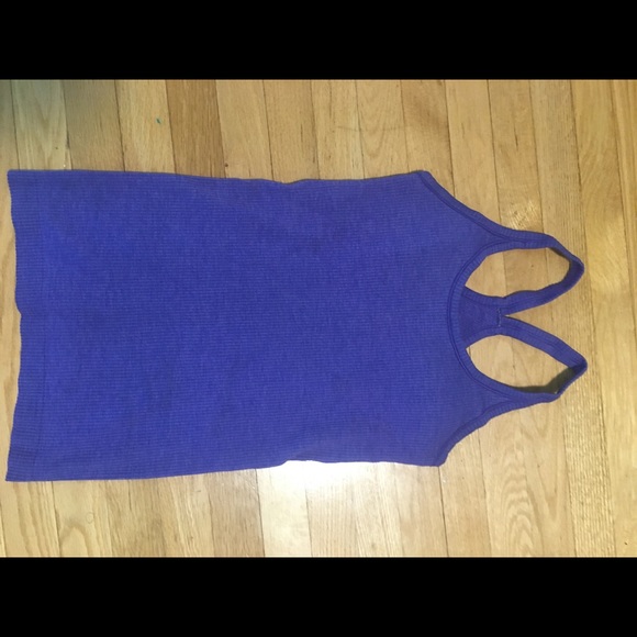 Lululemon purple ribbed tank with built in bra - Picture 3 of 6